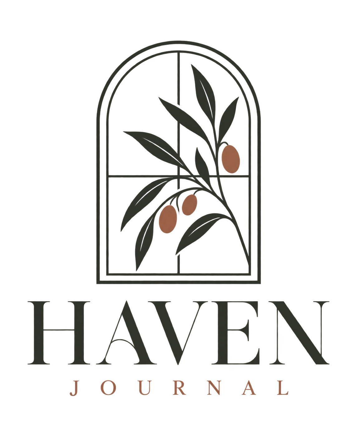 Haven Journal logo: an arched window with an olive sprig